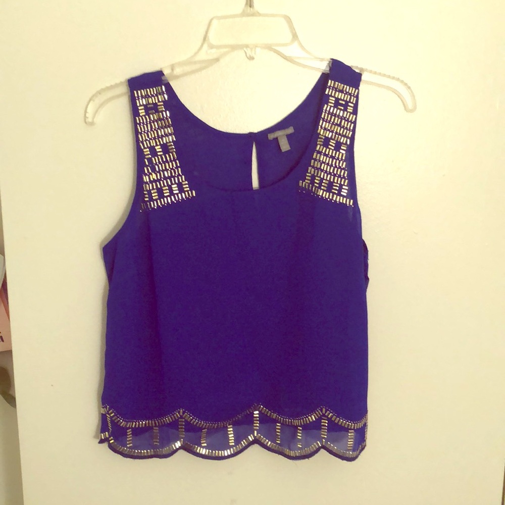 Royal blue bling top